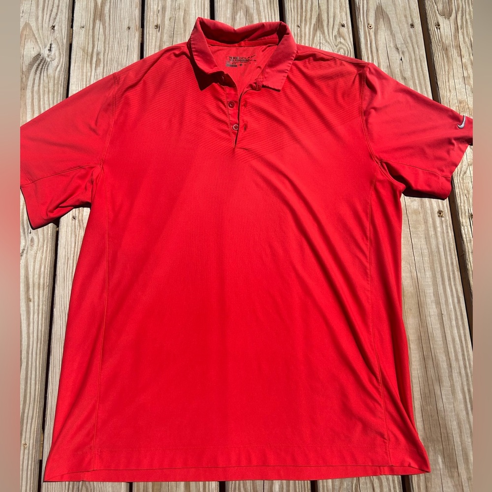 Nike Golf Polo Shirt Adult Men's‎ Extra Large Red Embroidered Short Sleeve